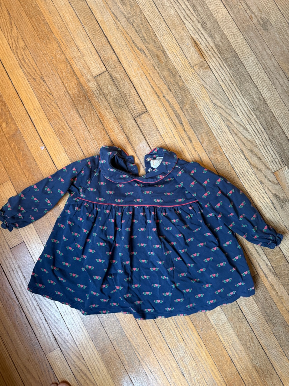 The Beaufort Bonnet Company Navy Dress with Pink & Green Floral Print